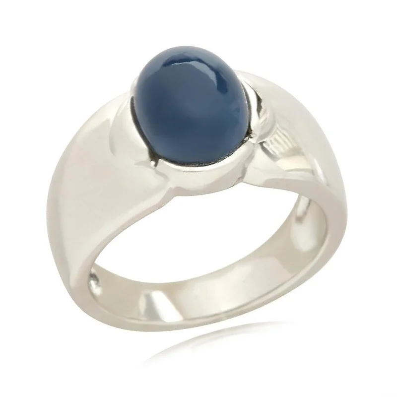 Tile stripe ring-925 Sterling Silver Blue Opal Gemstone Solitaire Ring