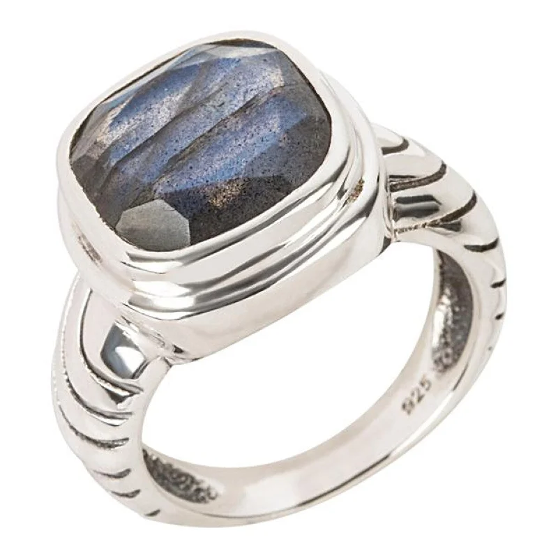 Fin curve ring-925 Sterling Silver Labradorite Solitaire Ring