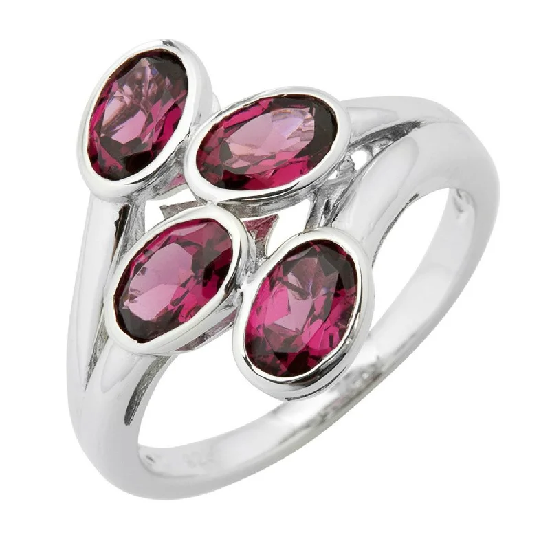 Coral seed ring-925 Sterling Silver Purple Garnet Ring