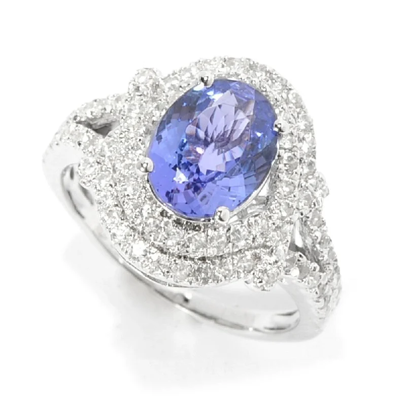 Flow stripe ring-925 Sterling Silver Tanzanite Ring