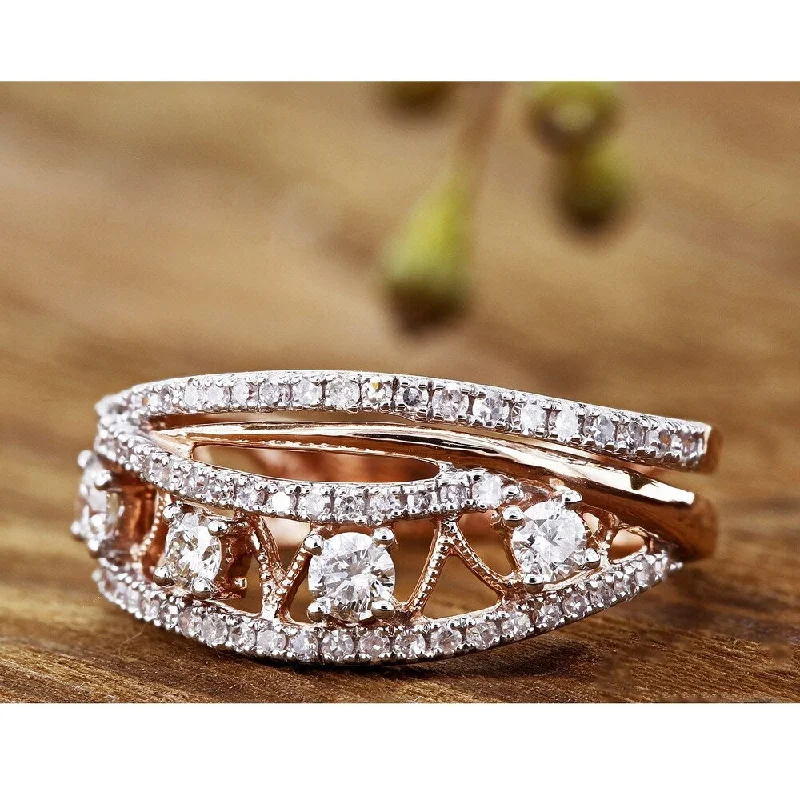 Citron topaz ring-Annello by Kobelli 10k Gold 1/2ct TDW Diamond Anniversary Band Fashion Ring