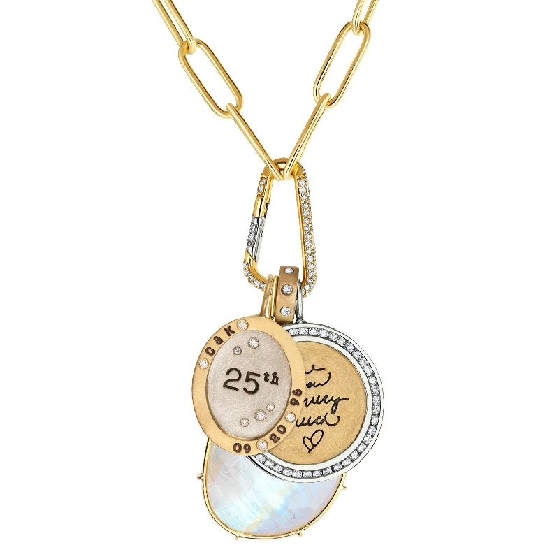 Tinted quartz necklace-Anniversary and Handwriting Necklace