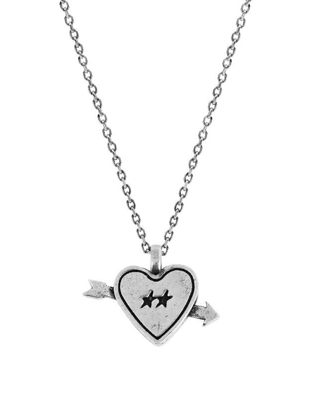 Veined gem necklace-Arrow Heart Necklace