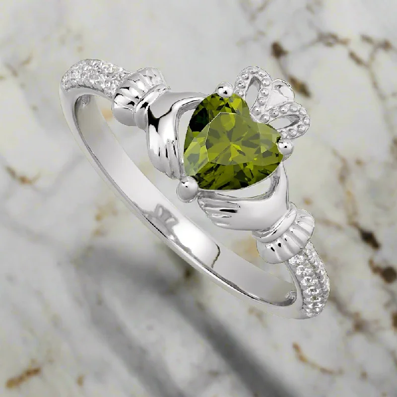 Gloss gem ring-August Claddagh Birthstone Ring