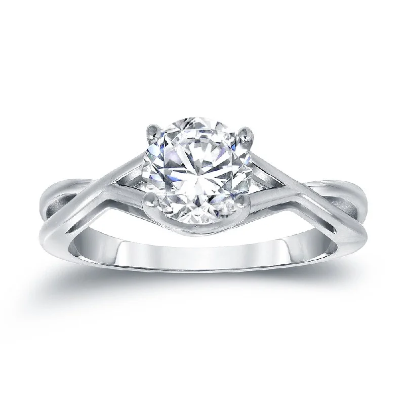 Stream pebble ring-Auriya Platinum 1 1/4ctw Solitaire Diamond Engagement Ring