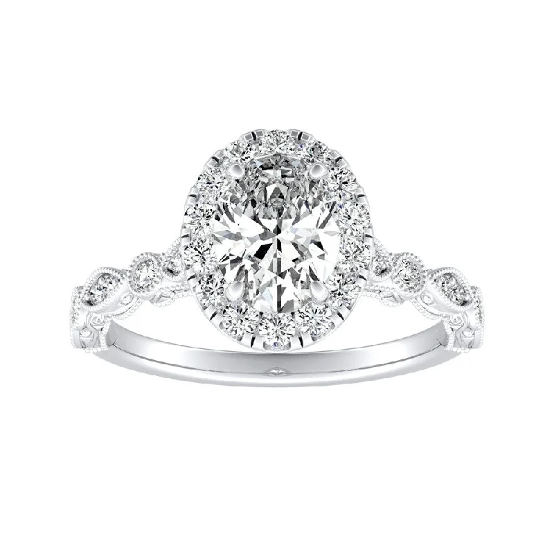 Spruce twig ring-Auriya Platinum Vintage Oval-cut 5/8ctw Halo Diamond Engagement Ring (H-I, SI1-SI2)