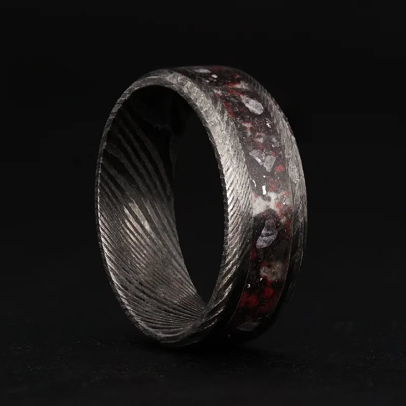 Fleck finish ring-Blood Moon Glowstone Ring