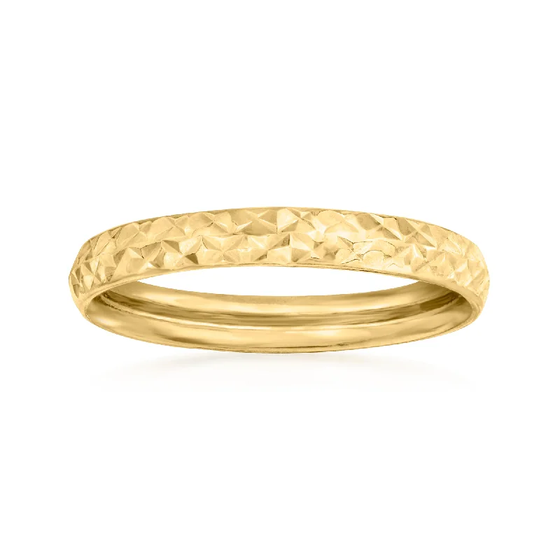 Birch husk ring-Canaria 10kt Yellow Gold Diamond-Cut Pattern Ring