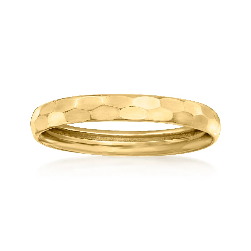 Glimmer spark ring-Canaria 10kt Yellow Gold Hammered Ring