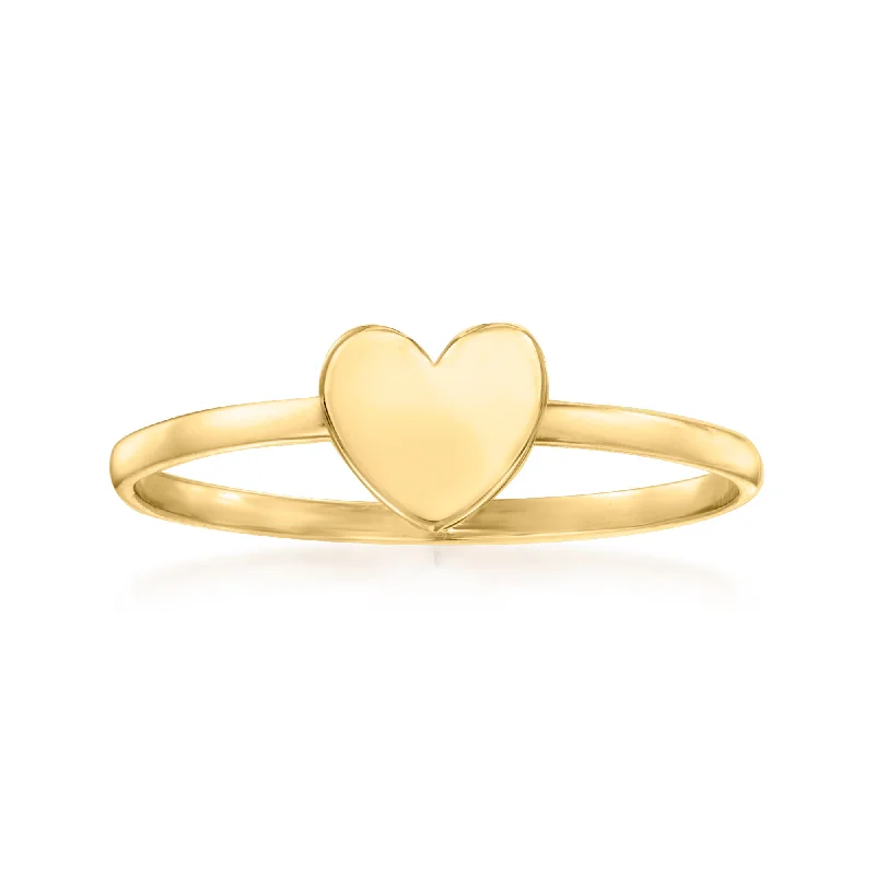 Marble fleck ring-Canaria 10kt Yellow Gold Heart Ring