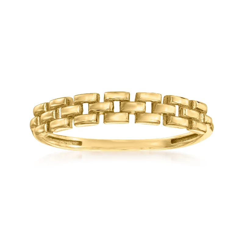 Tusk ridge ring-Canaria 10kt Yellow Gold Panther-Link Ring