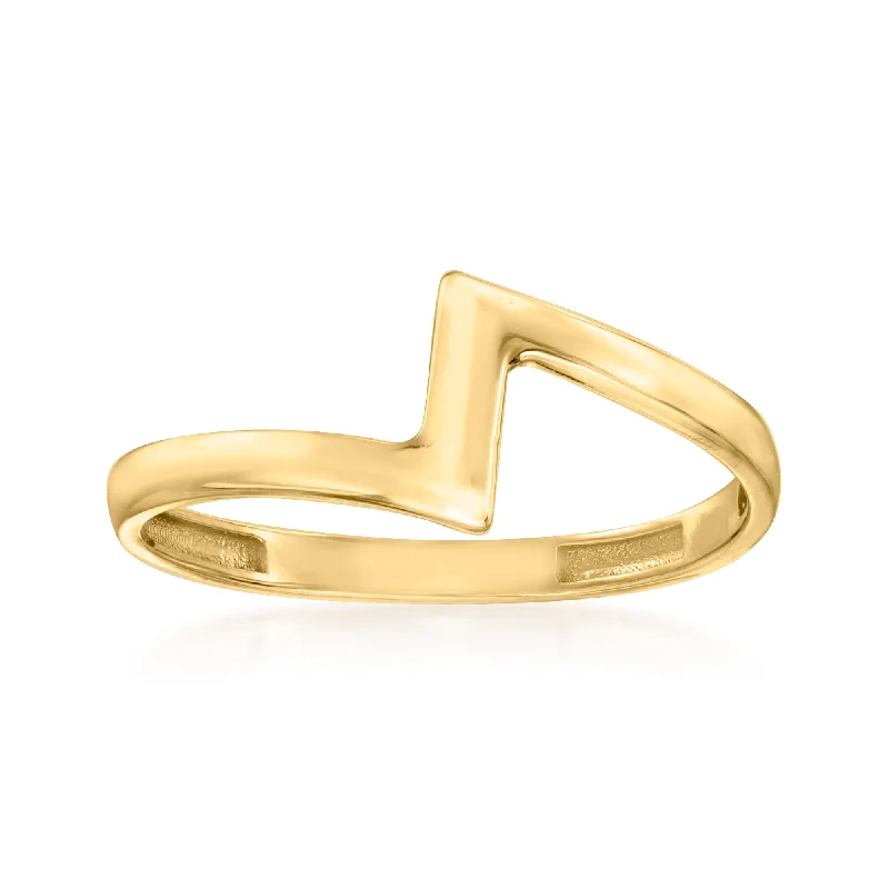 Stream pebble ring-Canaria 10kt Yellow Gold Zigzag Ring