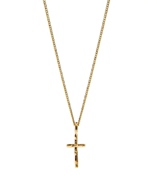 Slanted gem necklace-Cross Necklace