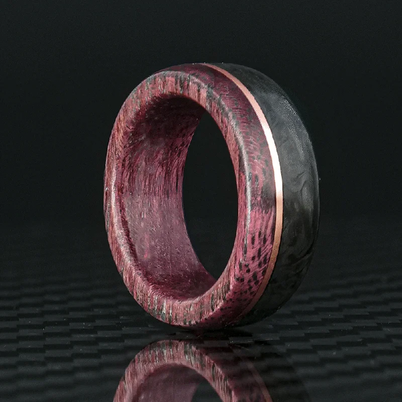 Quartz point ring-Custom Carbon Fiber and Wood Ring