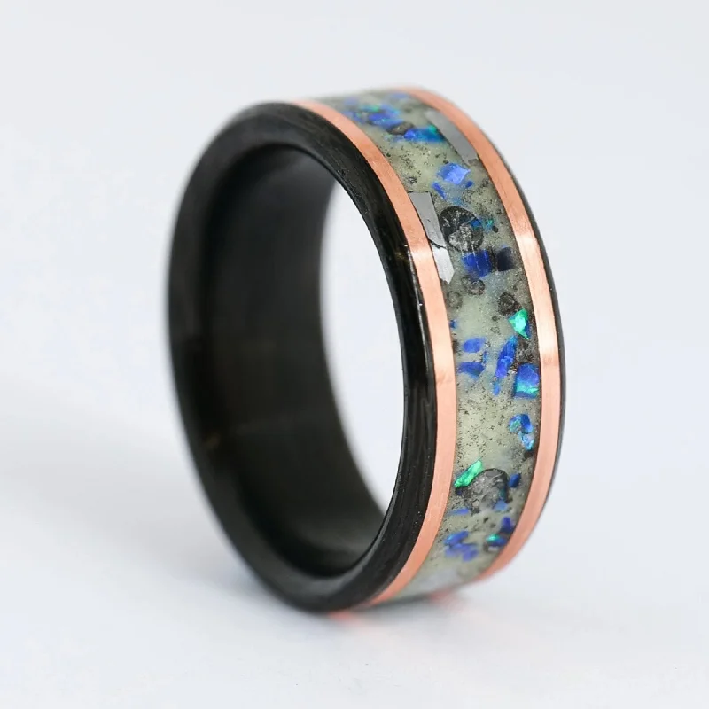 Dill sprig ring-Custom Carbon Fiber Glowstone Ring