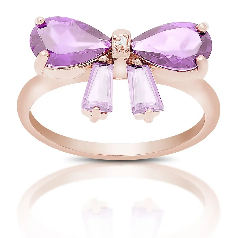 Fused alloy ring-Dolce Giavonna Gold Over Silver Gemstone Bow Design Ring