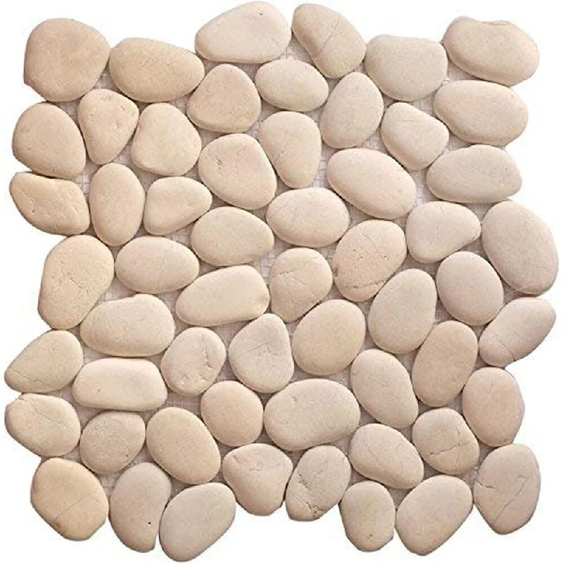 Cluster stack ring-Interlocking Timor White Pebble (11 Pack)- Kitchen, Bathroom, and Patio- Indoor and Outdoor