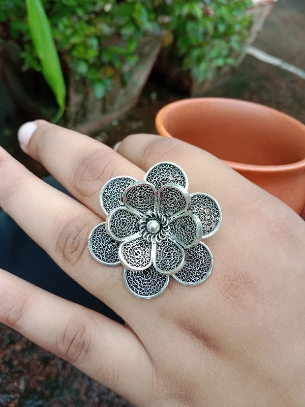 Maple bark ring-Classic Floral