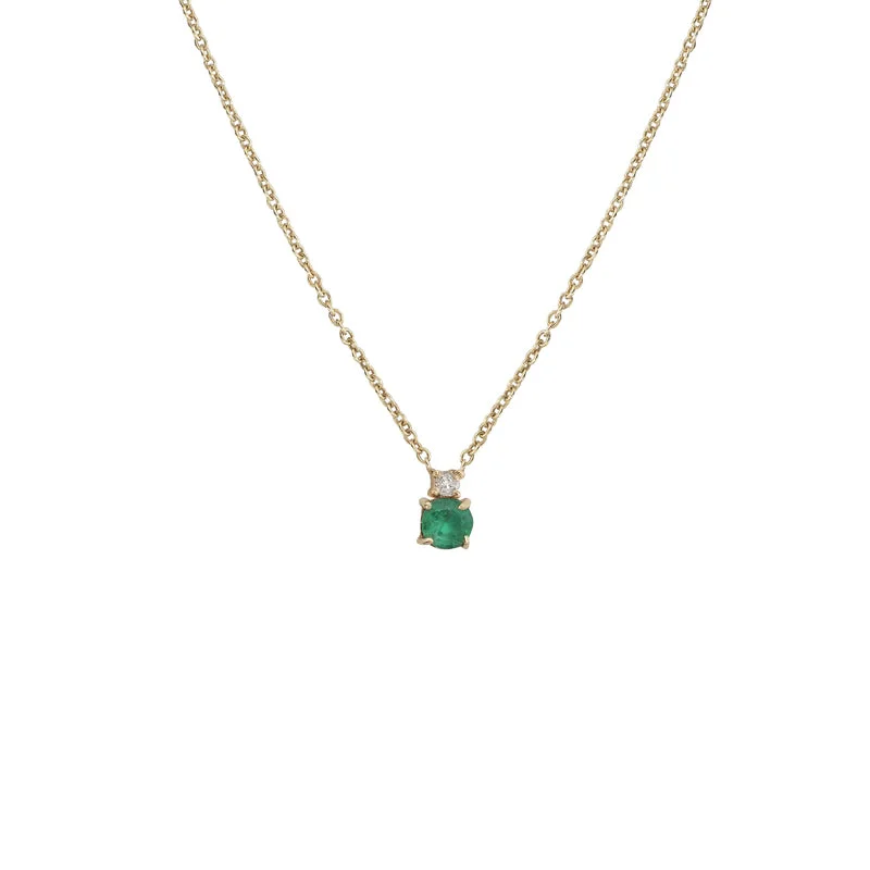 Micro bead necklace-Lewis Emerald Necklace