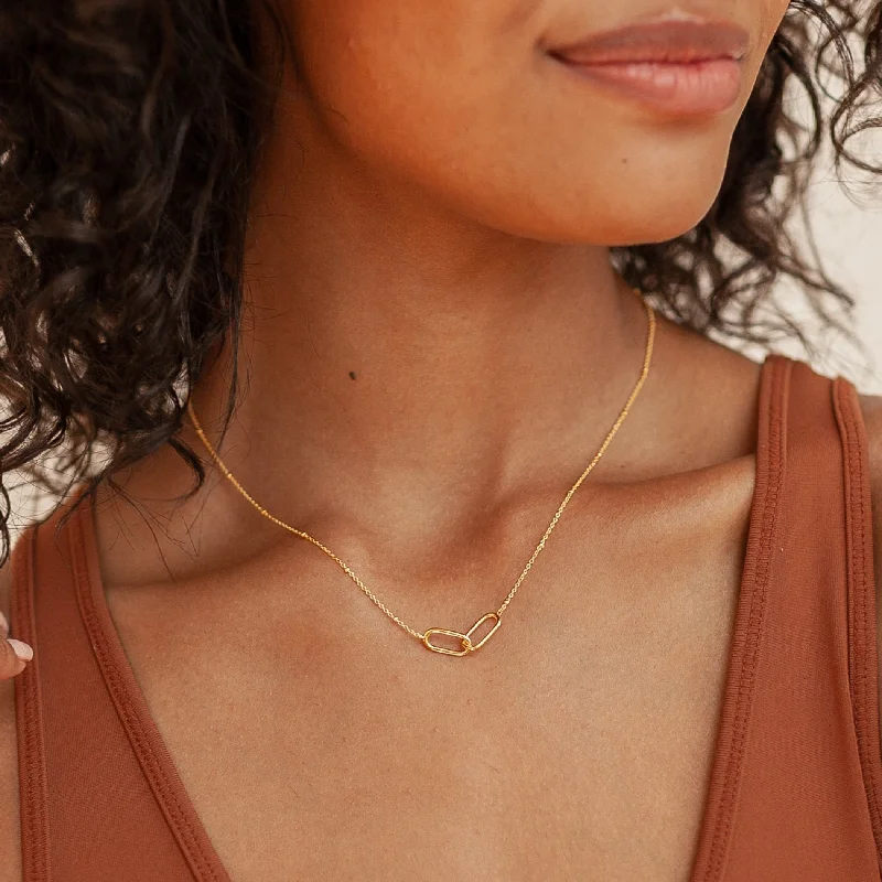 Pitted finish necklace-Linked Pendant Necklace