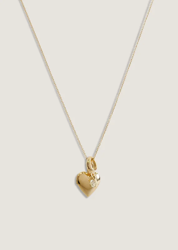 Soft fade necklace-Maison Heart Locket Necklace & Milestone Drop Charm Stack