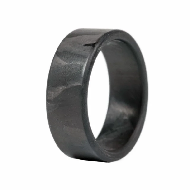 Sisal wrap ring-The Ranger - Men's Black Carbon Fiber Wedding Ring