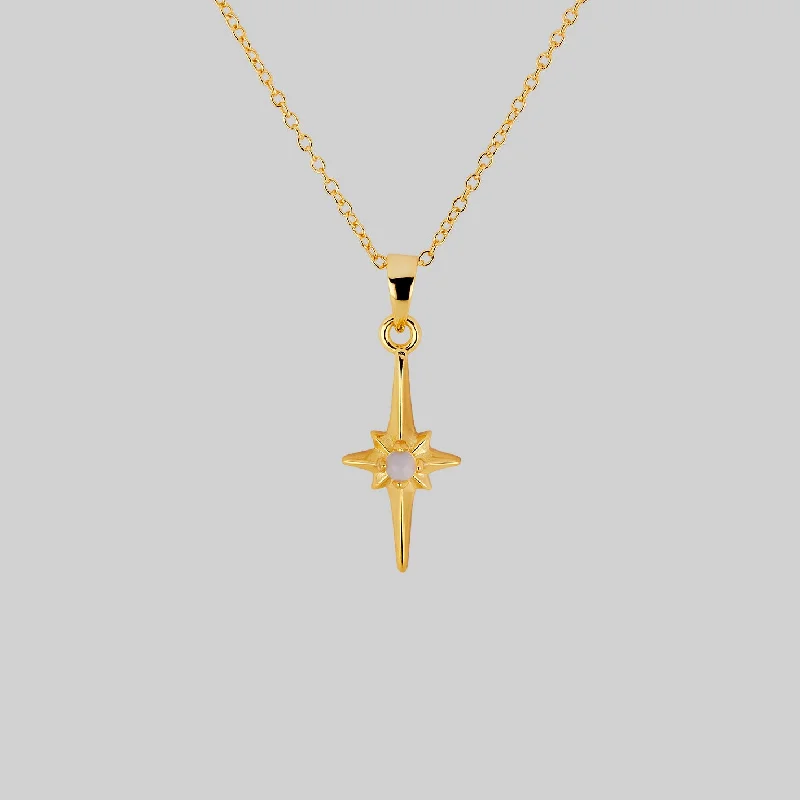 Joint clasp necklace-NOVA. Star Flare Opalite Necklace - Gold