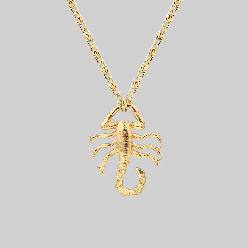 Dome charm necklace-NOXIOUS. Scorpion Charm Necklace - Gold