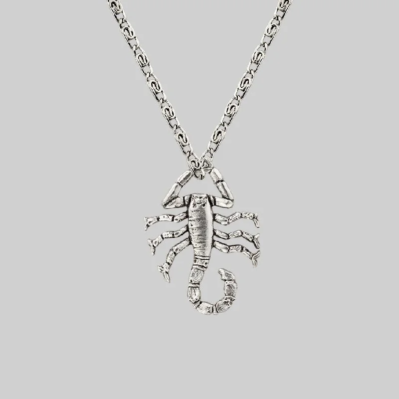 Fifteen-drop necklace-NOXIOUS. Scorpion Charm Necklace - Silver