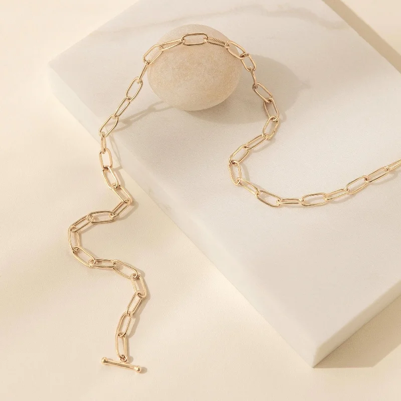 Soft fade necklace-Paperclip Toggle Necklace