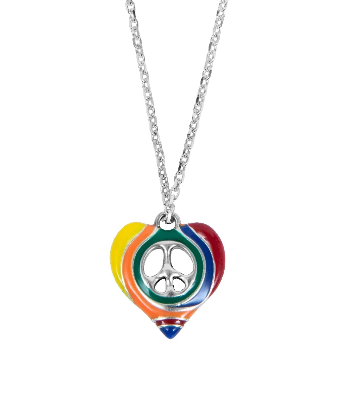 Pinned design necklace-Peace Out Heart