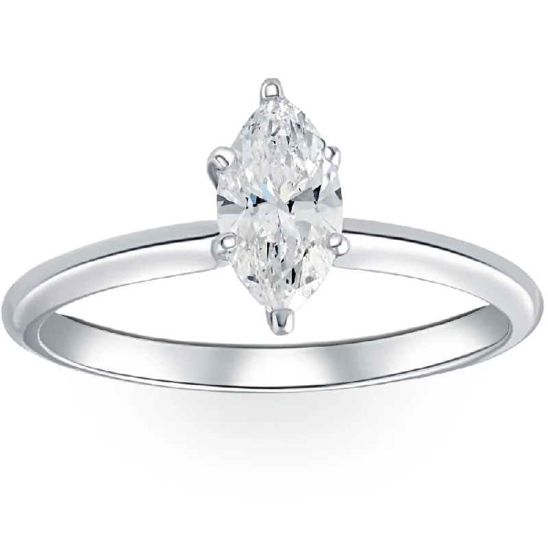 Tile stripe ring-Platinum .72Ct Marquise Natural Certified Diamond Solitaire Engagement Ring