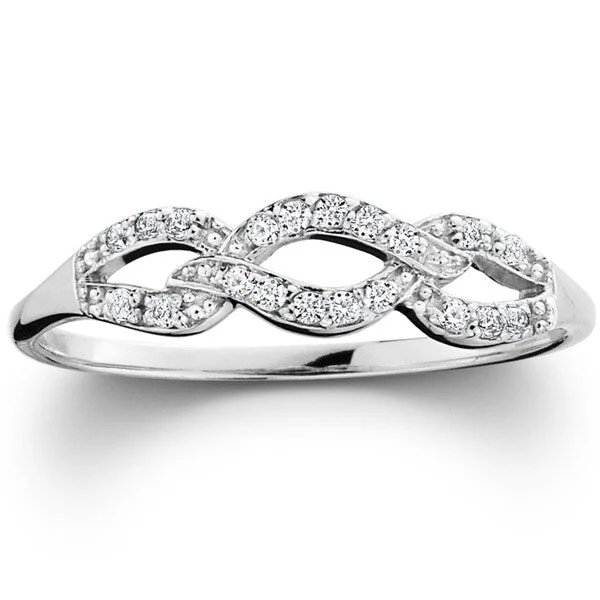 Starfield design ring-Pompeii3 10k White Gold 1/10ct TDW Diamond Infinity Wedding Ring (I-J,I2-I3)