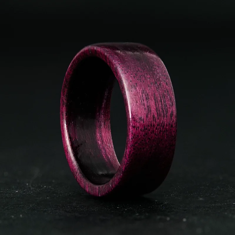 Pinned design ring-Purple Heart Wood Ring