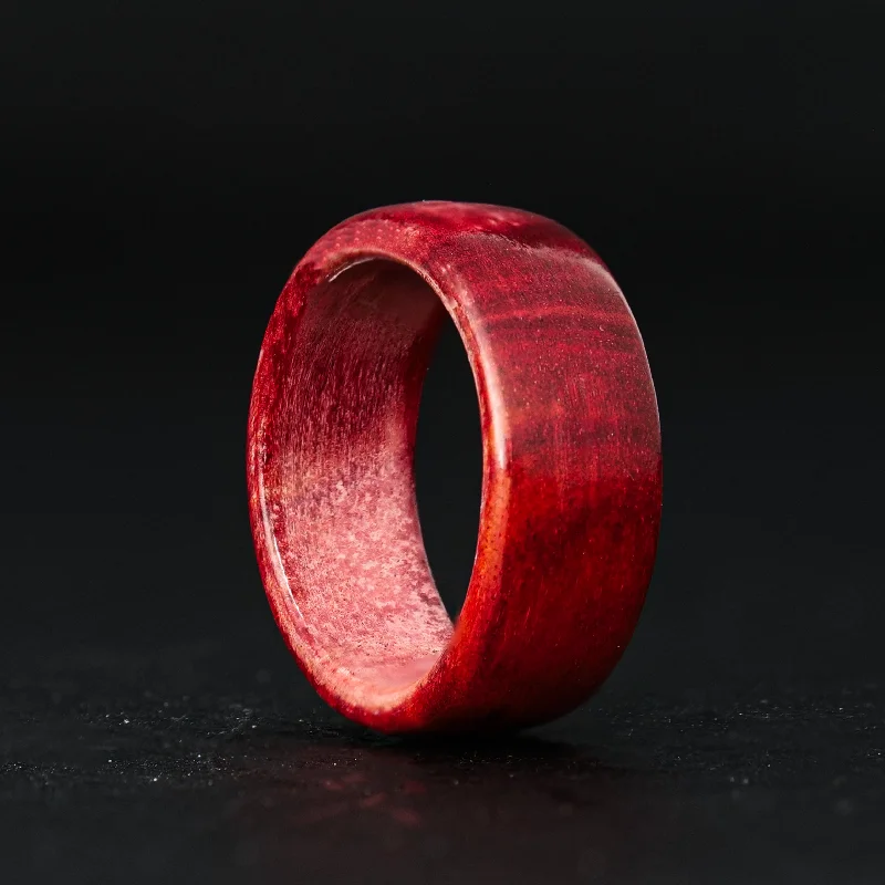 Steel cast ring-Red Blood Wood Ring