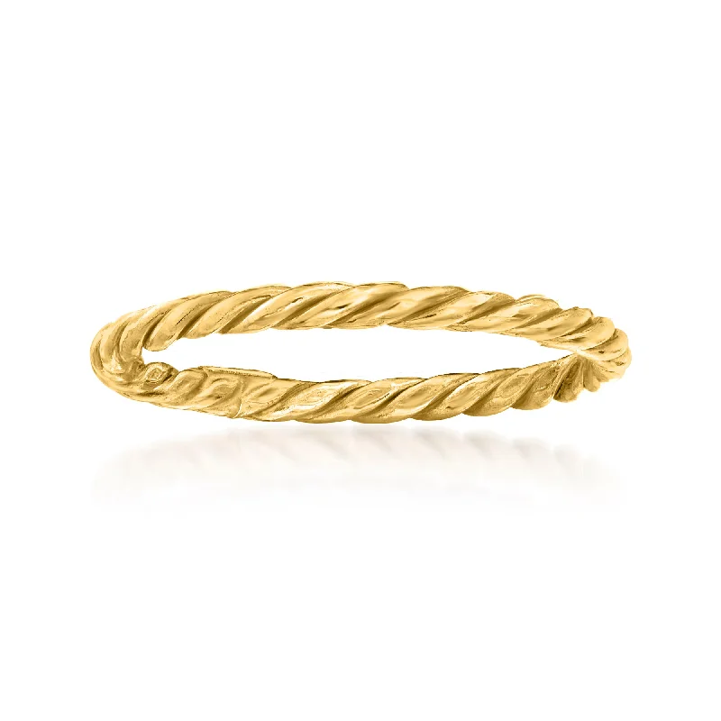 Uncut stone ring-Ross-Simons 18kt Yellow Gold Rope Ring