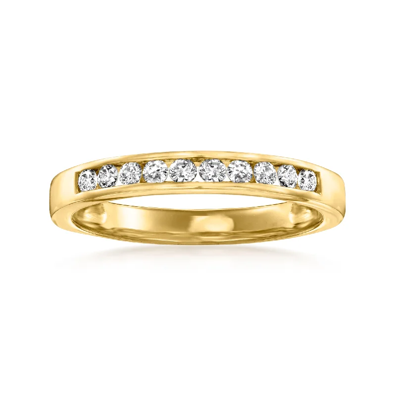 Air vent ring-Ross-Simons Channel-Set Diamond Wedding Band in 14kt Yellow Gold