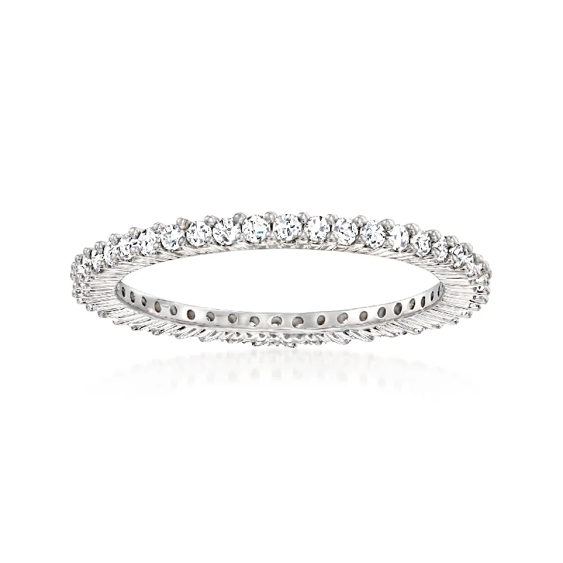 Radiant set ring-Ross-Simons Diamond Eternity Band in 14kt White Gold