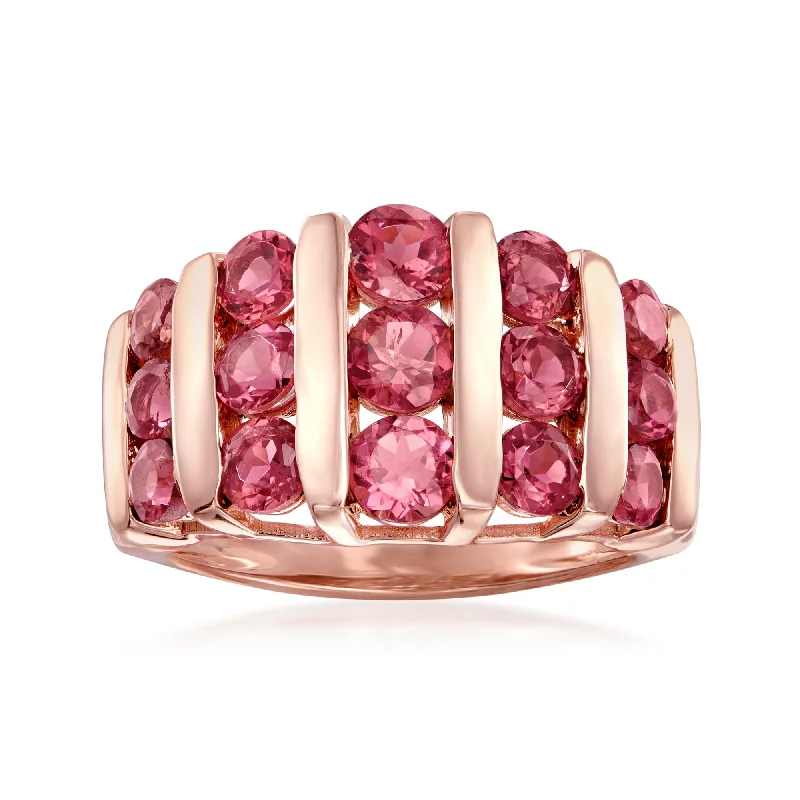 Air vent ring-Ross-Simons Pink Tourmaline Ring in 18kt Rose Gold Over Sterling