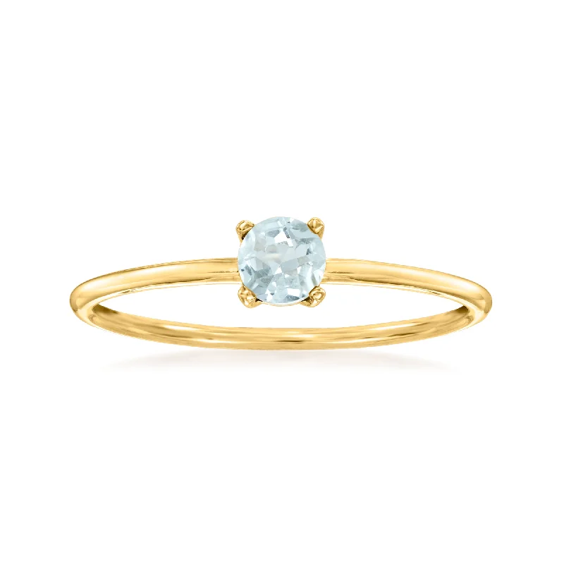 Coral seed ring-RS Pure by Ross-Simons Aquamarine Ring in 14kt Yellow Gold