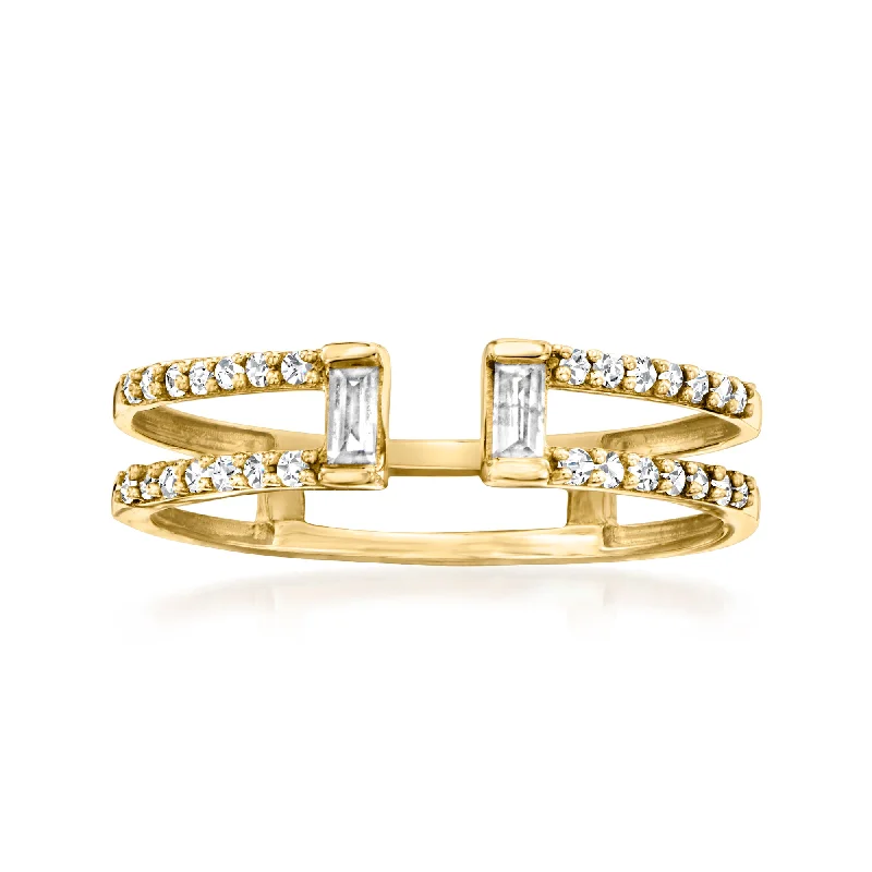 Velvet wrap ring-RS Pure by Ross-Simons Diamond Open-Space Ring in 14kt Yellow Gold