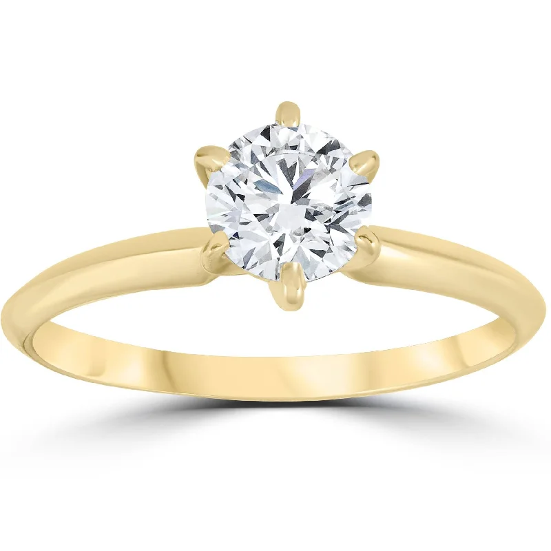 Smoked wood ring-SI1 1.32CT IGI Certified Lab Grown Diamond Engagement Ring 14k Yellow Gold SZ 6