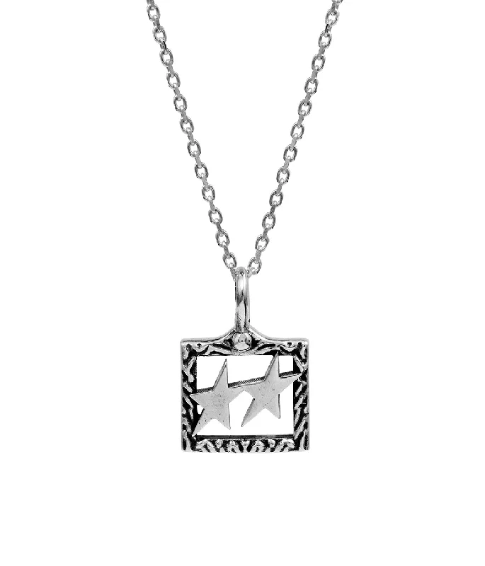 Cluster stack necklace-Square Icon Necklace