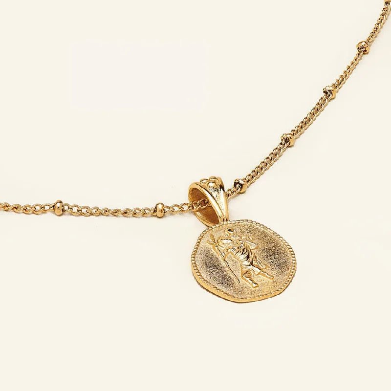 Peeled rind necklace-St. Christopher Necklace - Stay Safe Wherever You Go