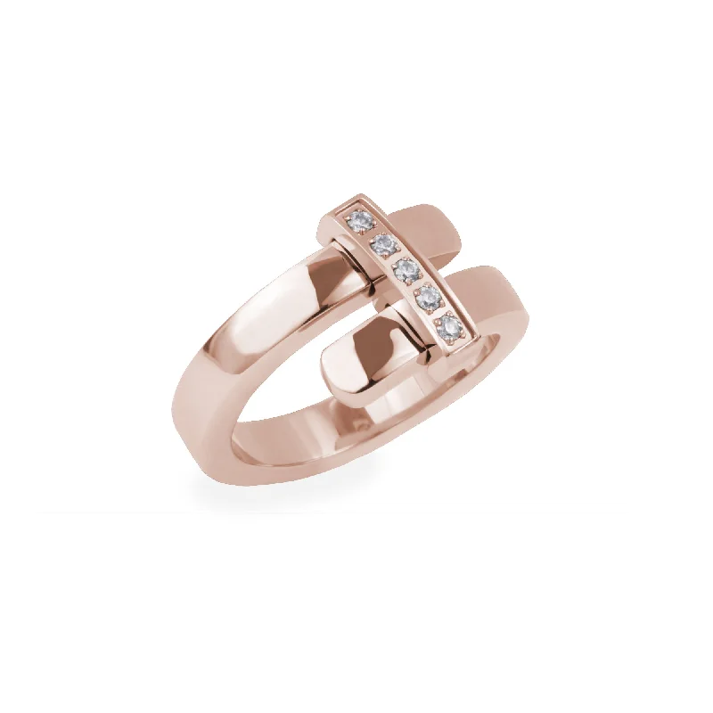 Fused alloy ring-Stainless bar ring - JOELLE