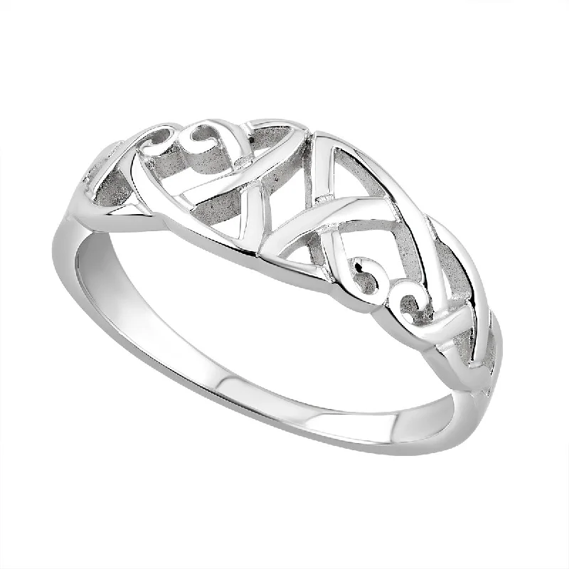 Onyx vein ring-Sterling Silver Celtic Knot Ring