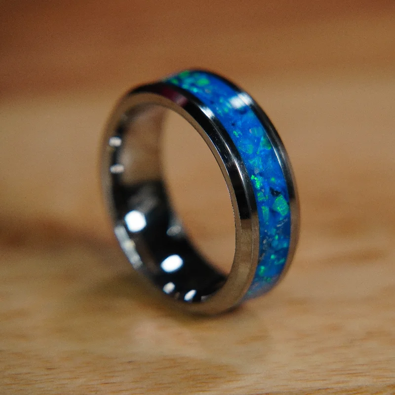 Anemone reef ring-The Winter's Howl | Tungsten Glowstone Ring