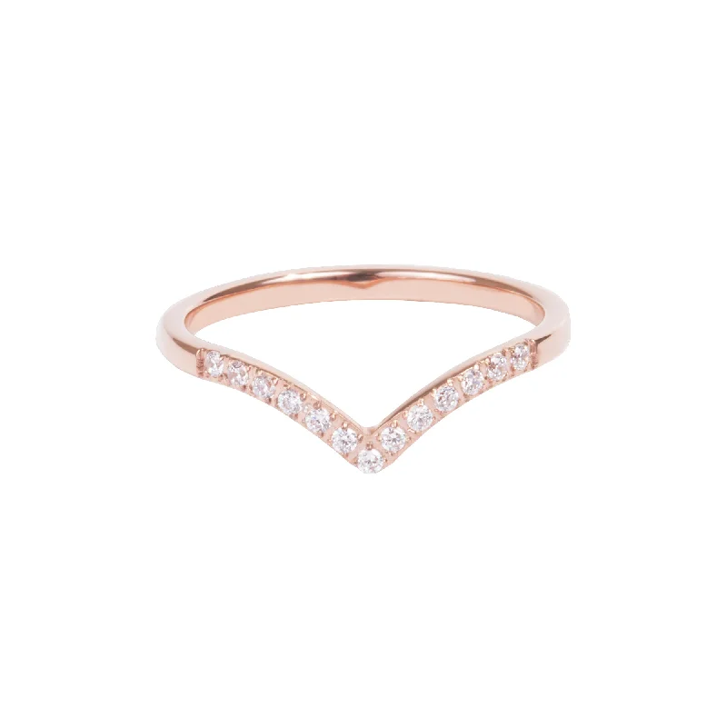 Fleck finish ring-V shape ring