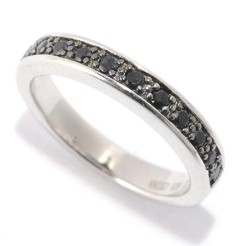 Early relic ring-White Platinum over Silver Multicolor Round Spinel Midi Ring