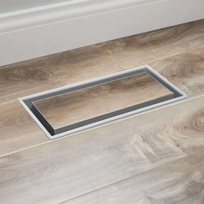 Gaelic braid ring-Zion Flush Mount Floor Register 4" x 10" White Modern Air Vent for AC and Heating Heavy Duty Stainless Steel